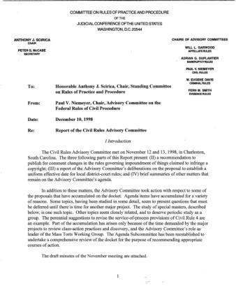 US Courts Form CV12 1998