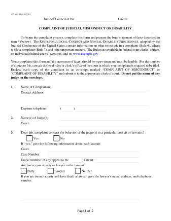 US Courts Form AO310