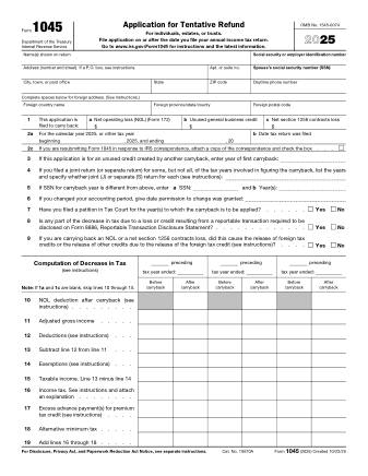 IRS Form 1045