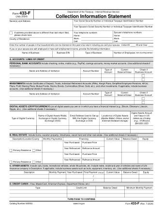 IRS Form 433F