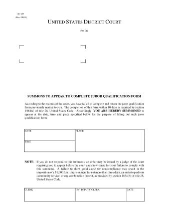 US Courts Form AO205