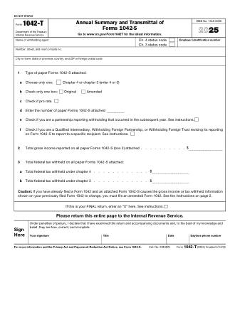 IRS Form 1042T