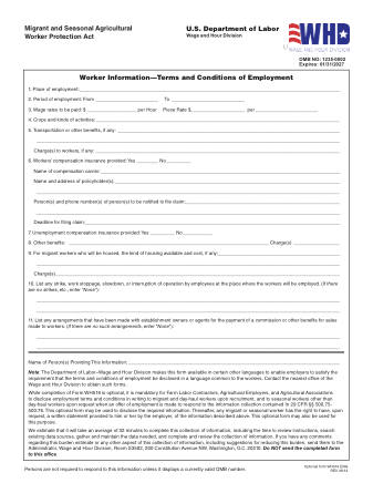 DOL Form WH516