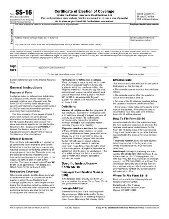 IRS Form SS16