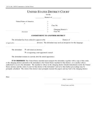 US Courts Form AO094
