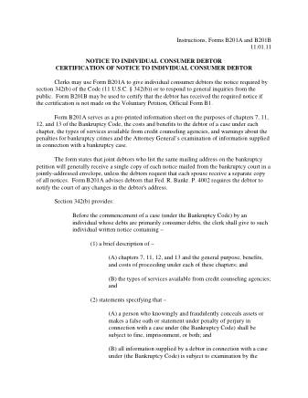 US Courts Form B 201AB I