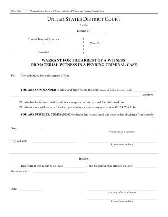 US Courts Form AO443