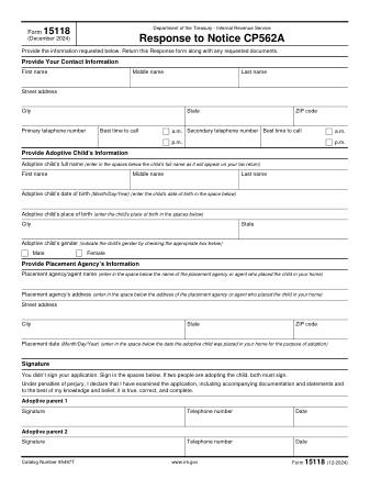 IRS Form 15118