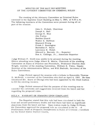 US Courts Form CR05 1965 MIN