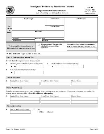 USCIS Form I-526