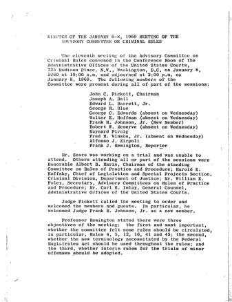 US Courts Form CR01 1969 MIN