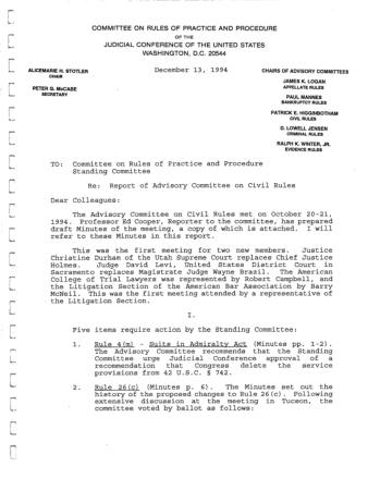 US Courts Form CV12 1994