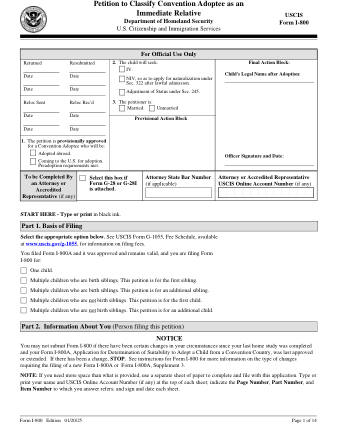 USCIS Form I-800