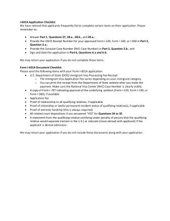USCIS Form I-601ACHECKLISTENGLISH