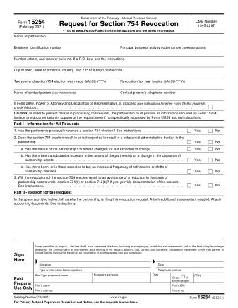 IRS Form 15254