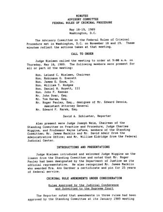 US Courts Form CR05 1989 MIN
