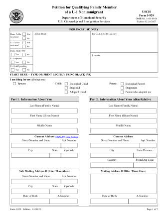 USCIS Form I-929