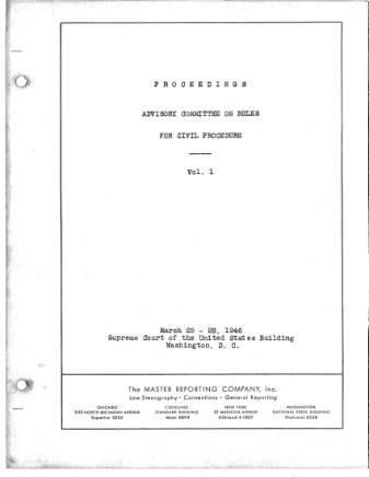 US Courts Form CV03 1946 MIN VOL1