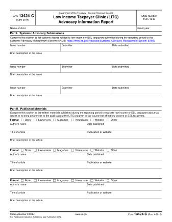 IRS Form 13424C