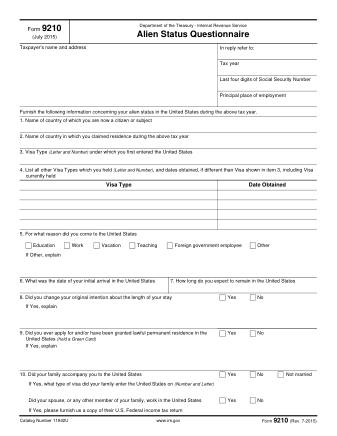 IRS Form 9210