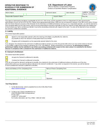 DOL Form CM 2970