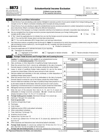 IRS Form 8873