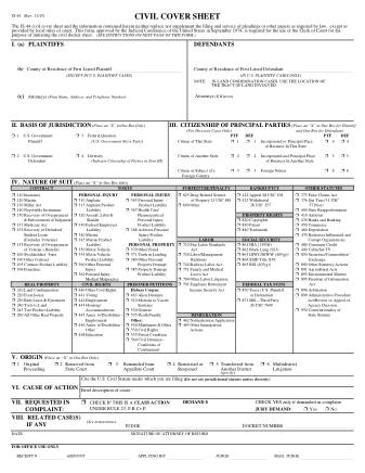 US Courts Form JS044 1207