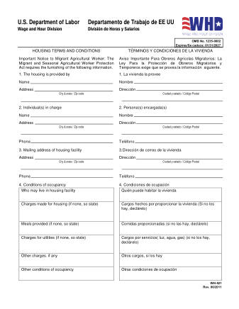 DOL Form WH521