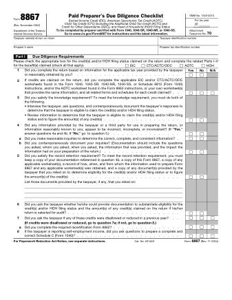 IRS Form 8867