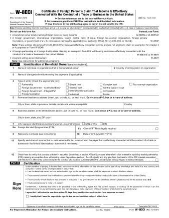 IRS Form W8ECI