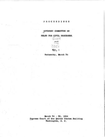 US Courts Form CV03 1954 MIN VOL1