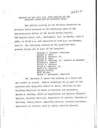 US Courts Form CR07 1969 MIN