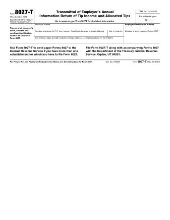 IRS Form 8027T