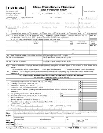 IRS Form 1120ICD