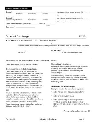 US Courts Form FORM 3180W 1218 0