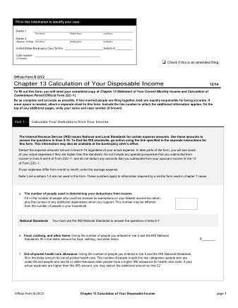 US Courts Form B 22C 2 1214