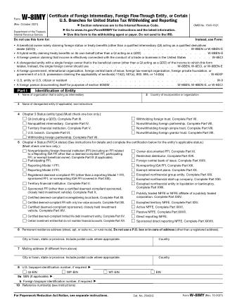 IRS Form W8IMY