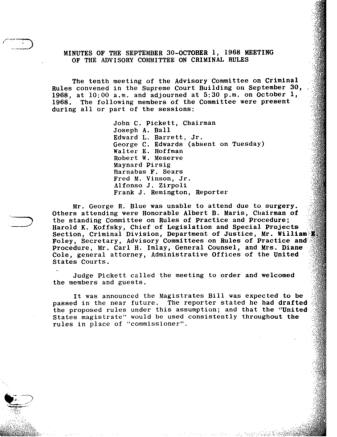 US Courts Form CR09 1968 MIN