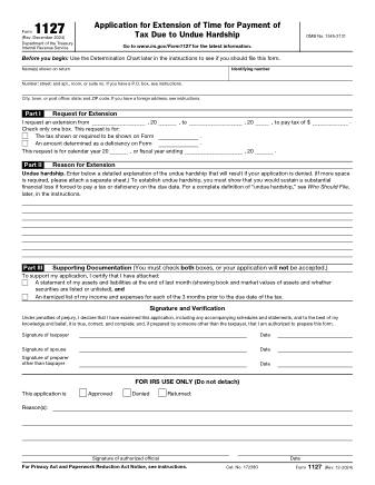 IRS Form 1127