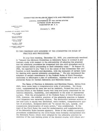 US Courts Form CV01 1964