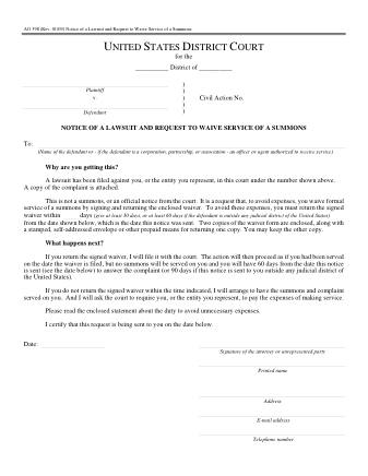 US Courts Form AO398