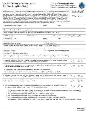 DOL Form CM 912
