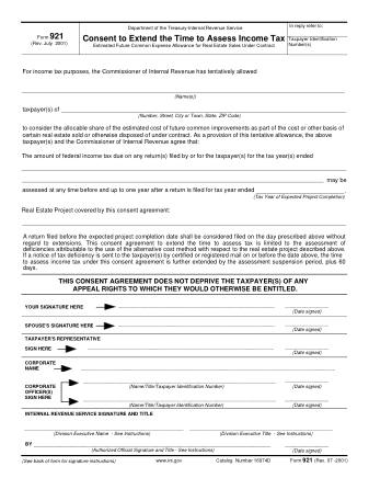 IRS Form 921