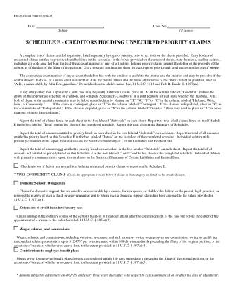 US Courts Form B 006E