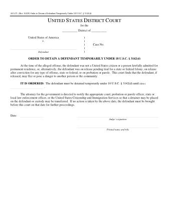 US Courts Form AO471