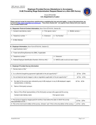 DOL Form FORM ETA 9165 REV DOL APPROPRIATIONS ACT