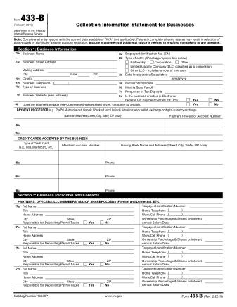 IRS Form 433B