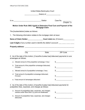 US Courts Form FORM 410C13 M2 FINAL MOTION