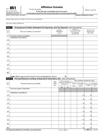 IRS Form 851