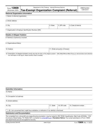 IRS Form 13909
